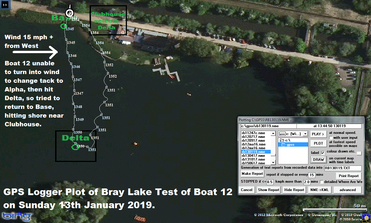 GPS Plot of Snoopy on 13 Jan 2019