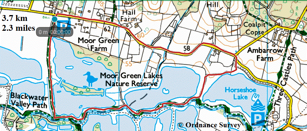 Blackwater River and Moor Green Lakes